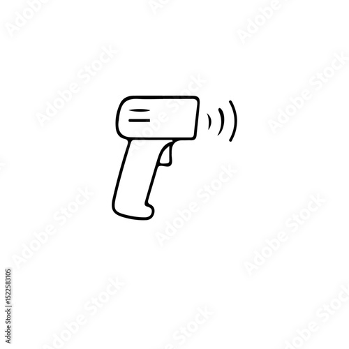 An illustration of a digital thermometer in black line