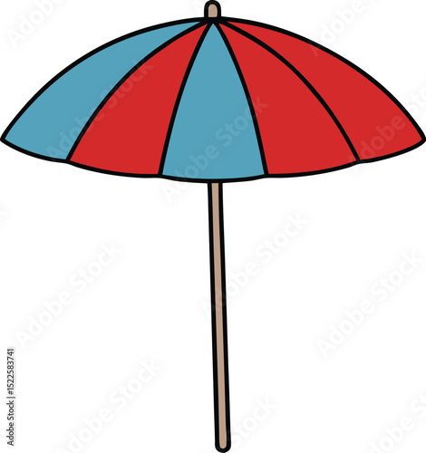 beach umbrella icon clipart vector on transparent background