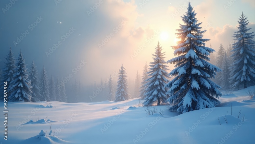 Fototapeta premium winter landscape with trees