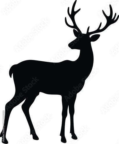 Majestic stag silhouetted against a white backdrop embodying grace and nature s beauty with sharp