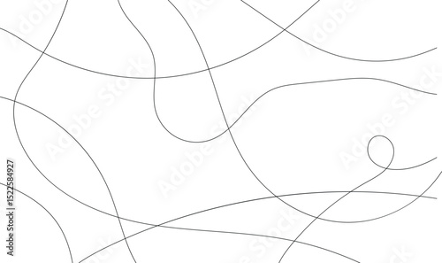 Thread line seamless pattern. Curvy intersections of ropes in organic smooth print. Abstract squiggly modern background with continuous lines. EPS 10 . 