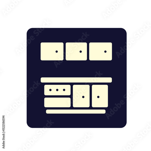 kitchen set with drawer and stove icon