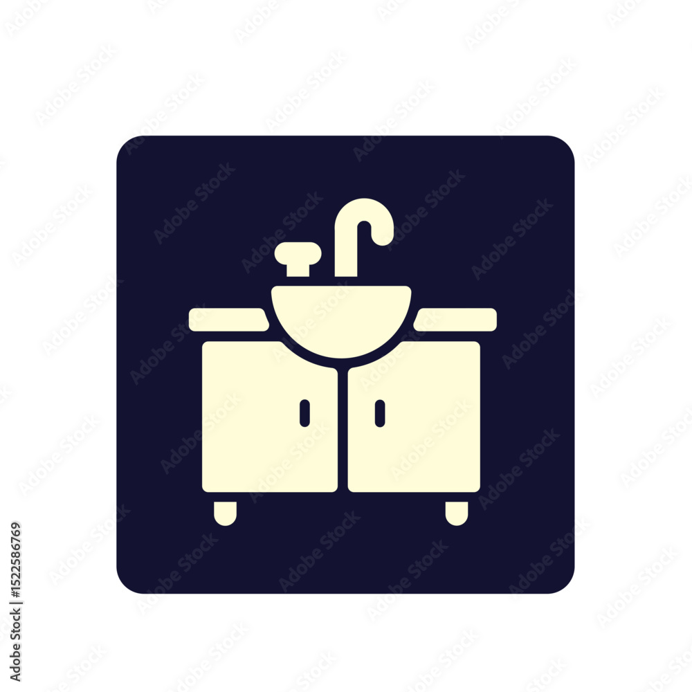 Obraz premium kitchen table with sink wastafel icon