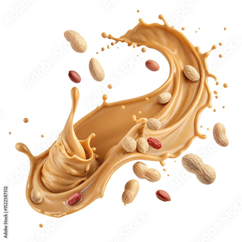 Yummy Peanut butter on a transparent background. 