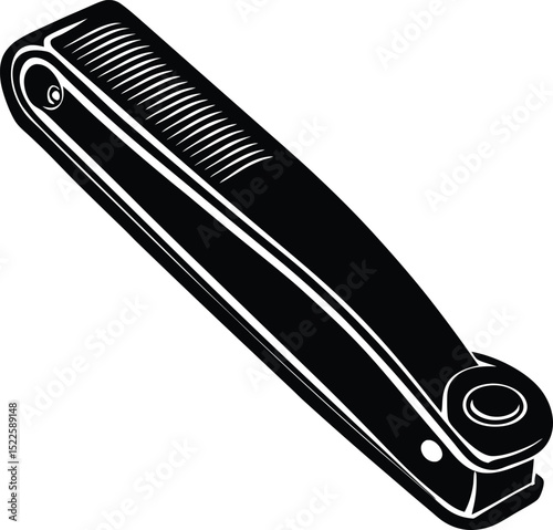 Nail clipper silhouette drawing for grooming icons and hygiene care vector illustrations