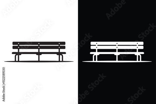 Flat Bench icon vector on White Background ,Vector Art Illustration on white background.