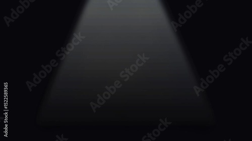 Center stage spotlight arc ray drop light focus realistic beam glow lighting in dark black background moving center light effect for video overlay 4k professional footage