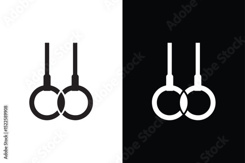 Gymnastics Rings icon vector on White Background ,Vector Art Illustration on white background.