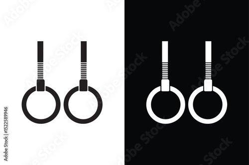 Gymnastics Rings icon vector on White Background ,Vector Art Illustration on white background.