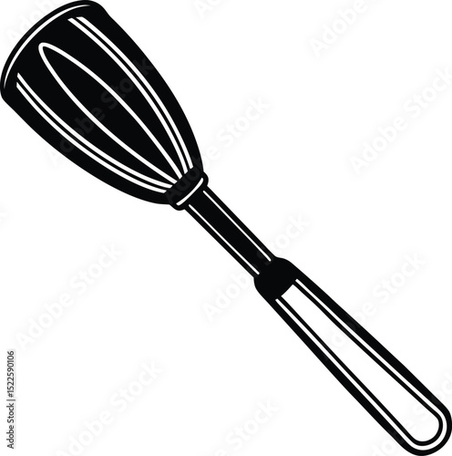 Hand whisk silhouette drawing for kitchen utensil design, baking tool graphic