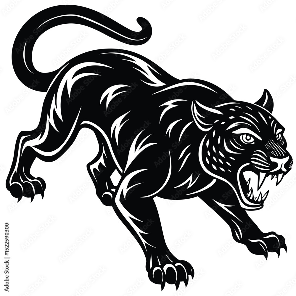 Black panther vector illustration design animal drawing art silhouette Black panther vector illustration design animal drawing art silhouette