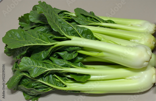 Fresh Choi Sum Vegetable Close - up