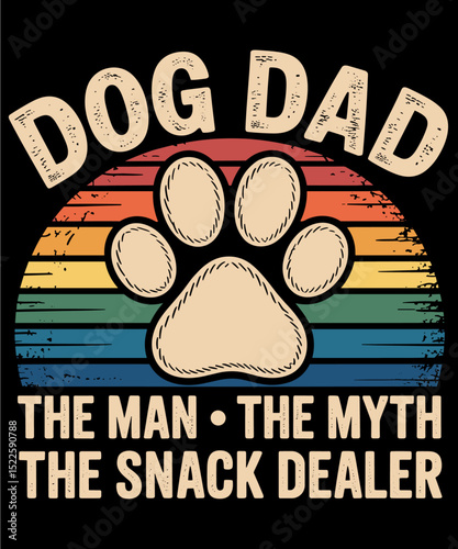 Funny Dog Dad The Man The Myth The Snack Dealer Cute Dad Dog