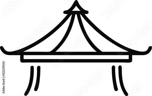 Unique pergola design line art icon