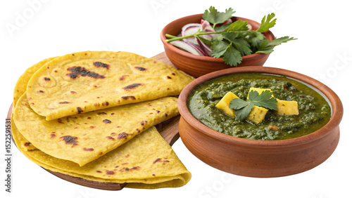 Classic Punjabi Thali: Saag and Makki di Roti