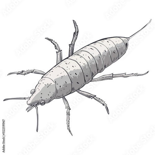 silverfish, insect, animal, vector, transparent background, organism, lepisma saccharina, isolated, nature, pest, wildlife, small