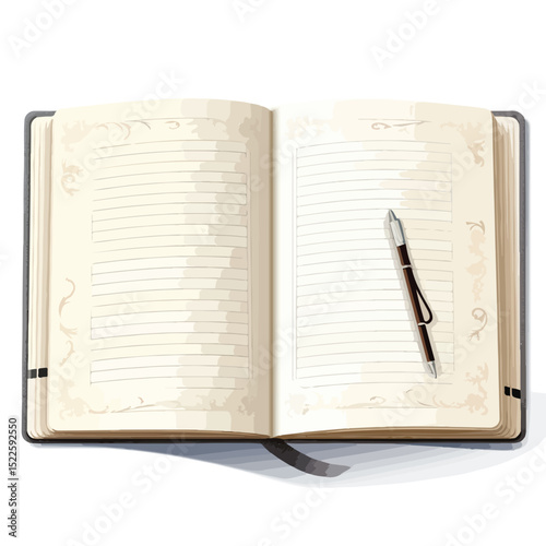 Professional Address Book Open Symbol Vector Illustration for Contacts Management