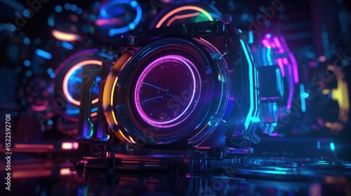 Abstract glowing shapes