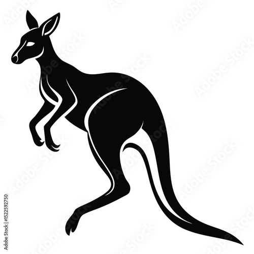 Kangaroo illustration australian animal vector black design silhouette