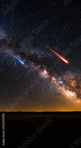 meteor shower in the sky
