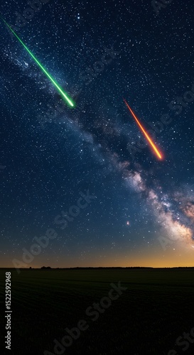 meteor shower in the sky