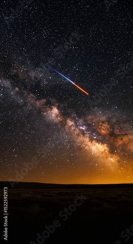 meteor shower in the sky
