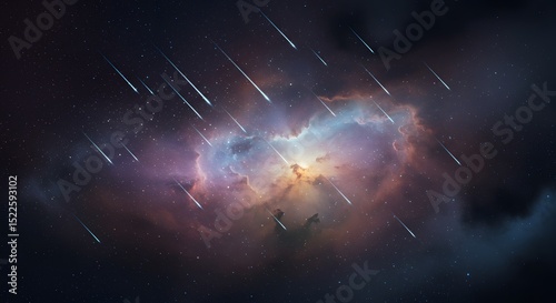 meteor shower in the sky