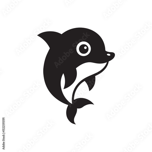 cute dolphin vector illustration of marine wildlife art and ocean theme