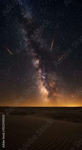meteor shower in the sky