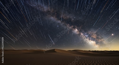 meteor shower in the sky