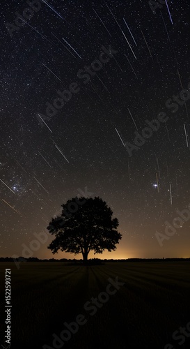 meteor shower in the sky