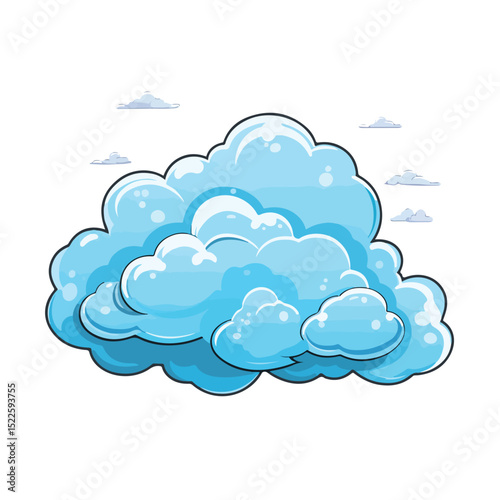 Professional Virtual Air Cloud Upload Cartoon Vector Illustration