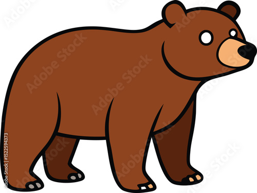 grizzly bear icon clipart vector on transparent background
