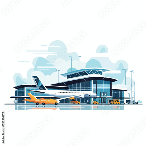 Professional Airport Design and Travel Icon Flat Vector Illustration for Creative Projects