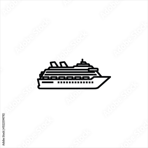 Cruise Ship Icon Vector