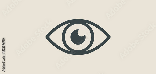 Simple Minimalist Eye Icon Graphic Design Element