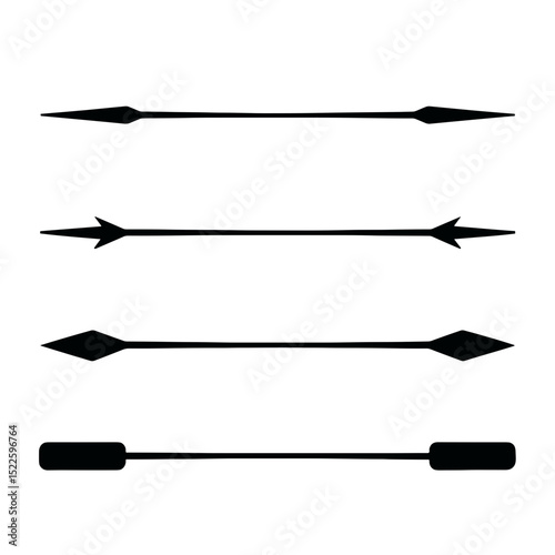 Graphic lines and block dividers for designers featuring arrows and shapes in black