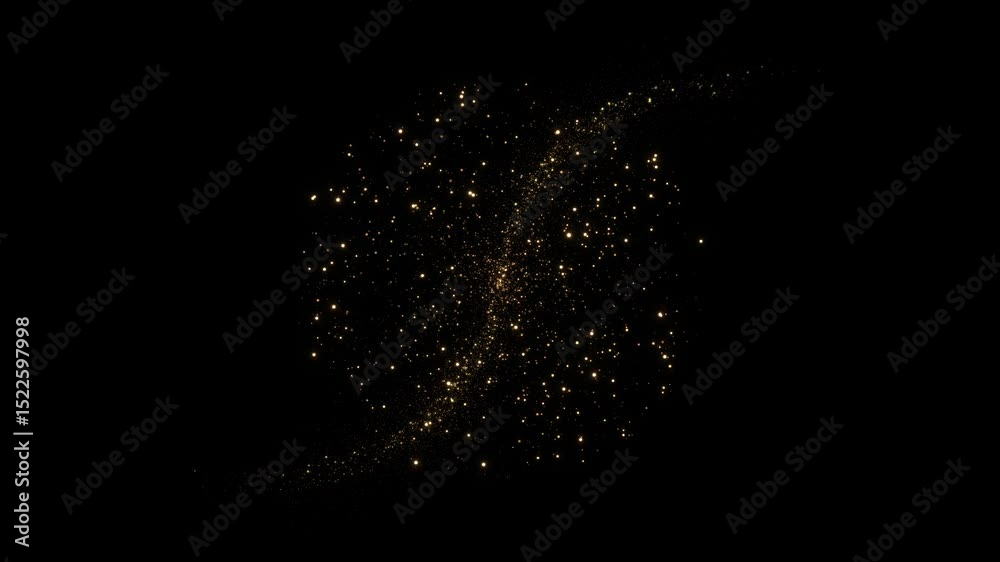 4K 3D Golden Christmas Particles Tail Line Glitter Optical Flare Light. energy flying wave line. magic sparkles Wave Magic Trail Background. Birthday, Anniversary, new year, event, Festival, Diwali.
