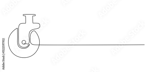 Caster roller wheel outline continuous one line drawing, Set of caster wheel vector icons in outline and solid styles. Perfect for furniture, trolley, industrial, and hardware illustrations. Editable 