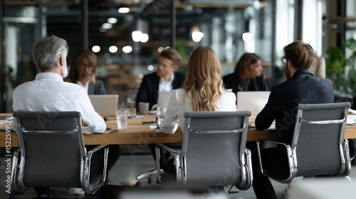 Corporate Business Meeting in Modern Office Setting