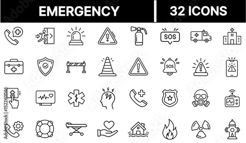 Emergency Icon Representing Urgent Situations, Alerts, and Safety Response