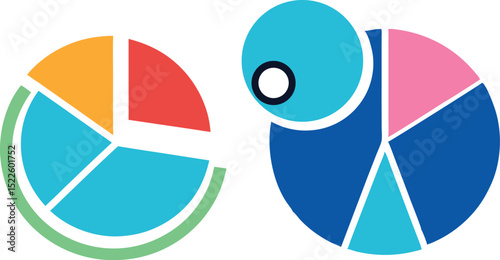 Vector illustration of an abstract colorful background with circles, perfect for business finance charts and growth diagrams