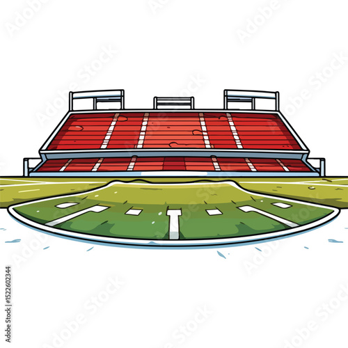 Professional Stadium American Football Field Court Icon Vector Illustration