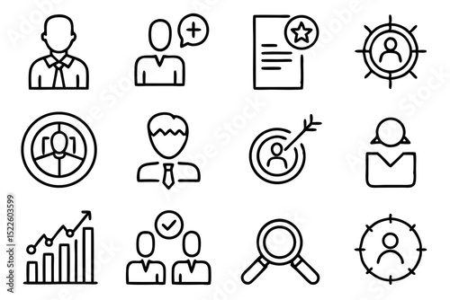 business people icons set