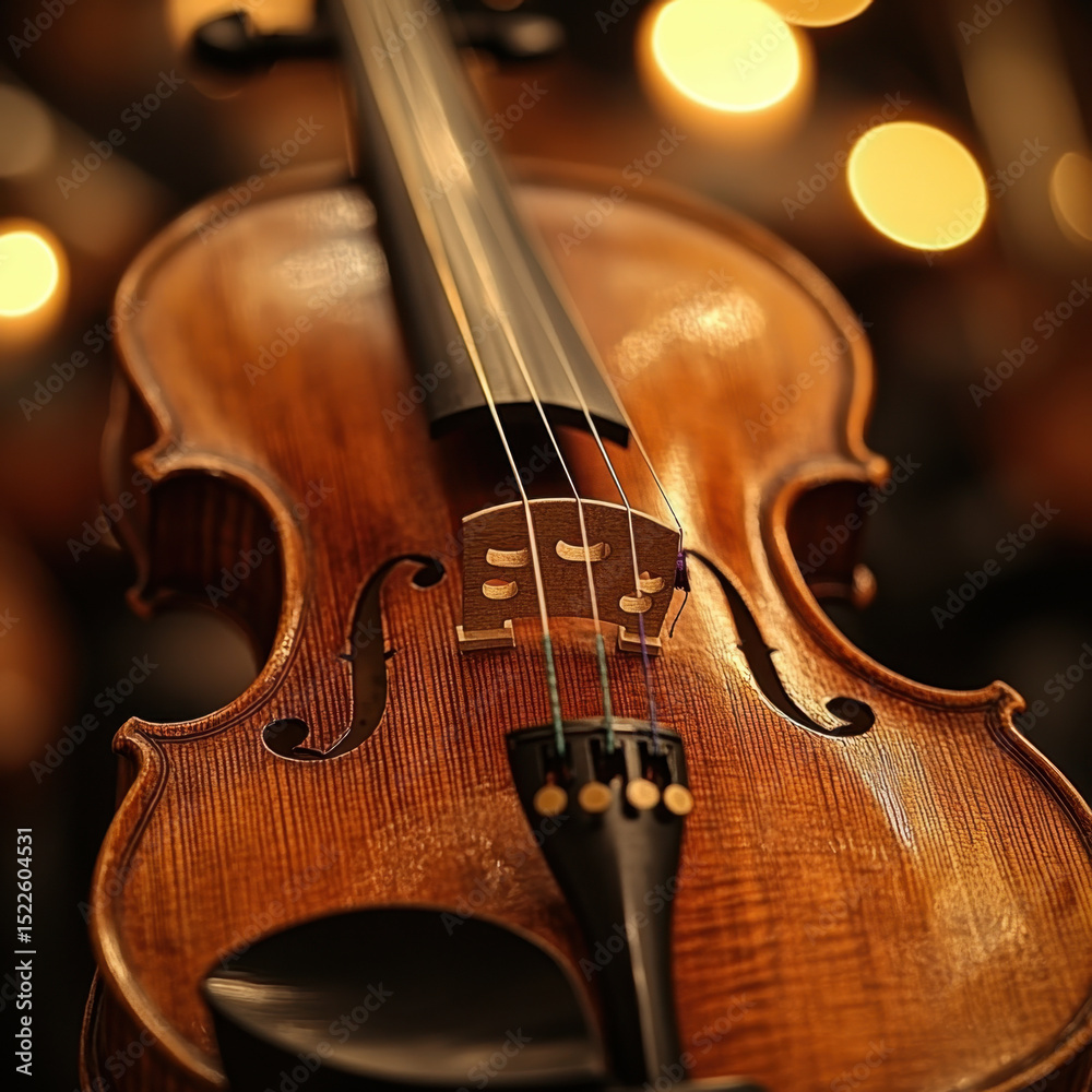 Violin with strings and bow. Violin with strings and bow.
