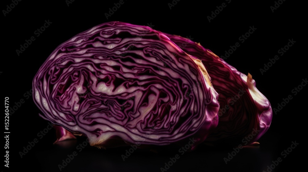 Obraz premium Red cabbage head close up