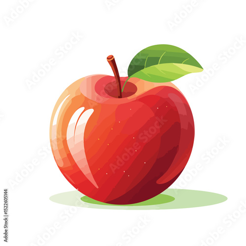 Fresh Apple Healthy Food Fruit Vector Illustration Isolated on White Background