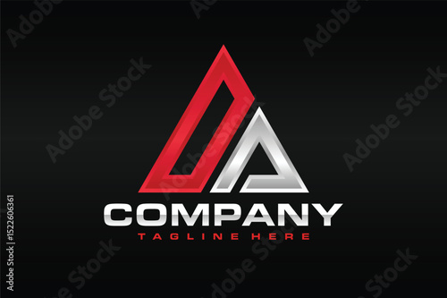monogram letter DA triangle logo