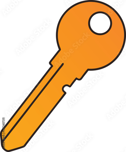 room key icon clipart vector on transparent background