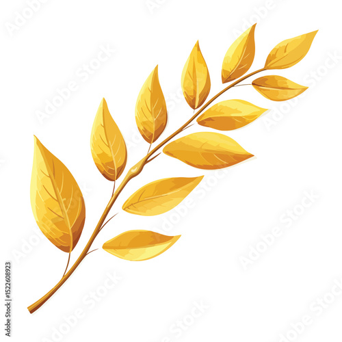 Autumn Golden Branch Nature Icon Vector Illustration for Designs and Decorations